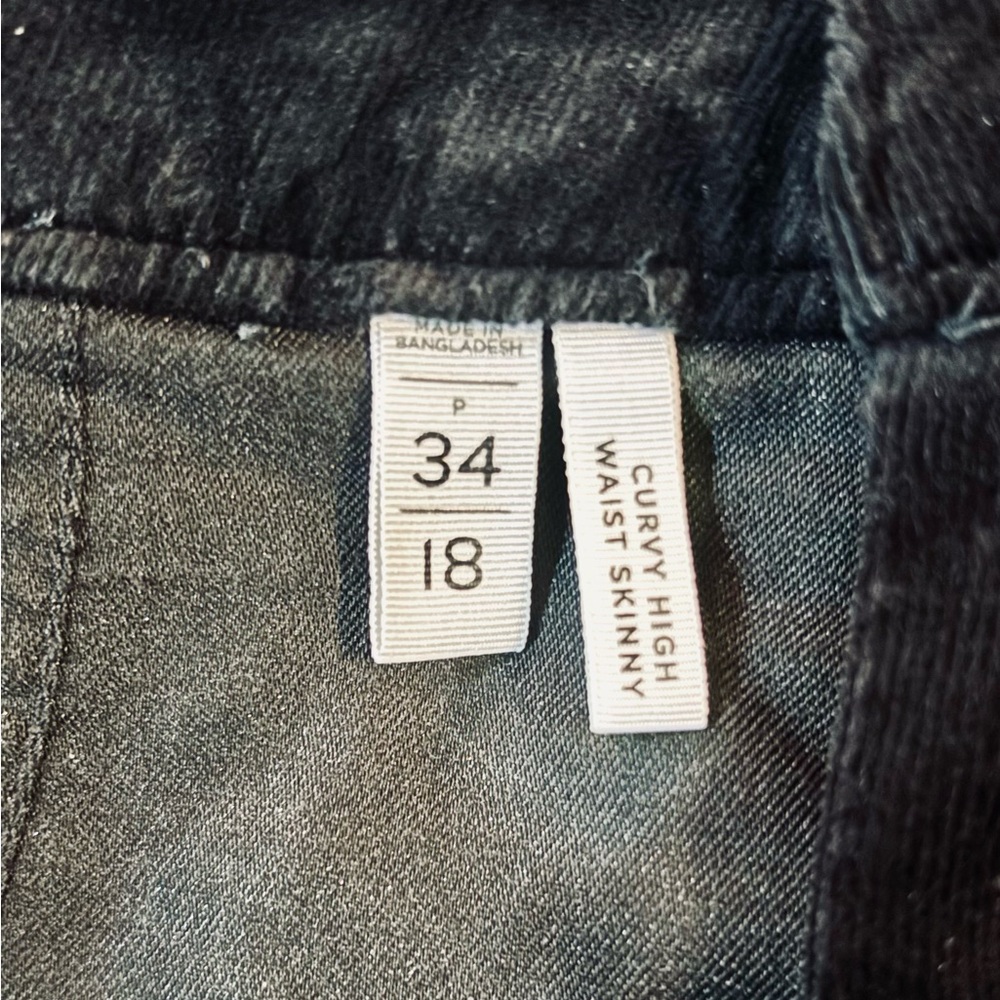 LOFT Black Corduroy Curvy High Waist Slinny Pants - Picture 8 of 10